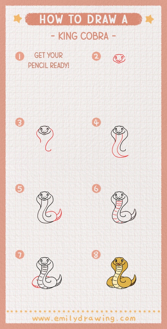 how to draw a king cobra pinterest pin